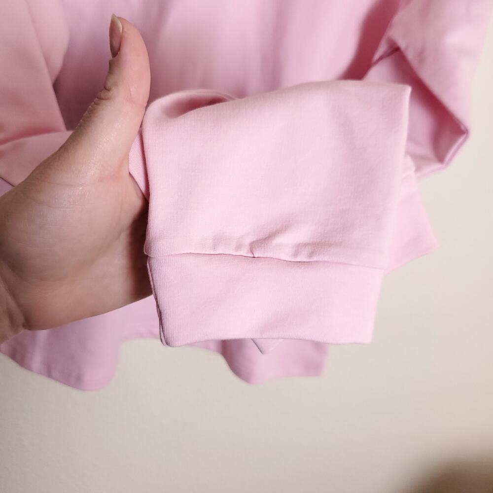 NWT BARBOUR Mock Neck Long Sleeve Top Turtleneck Terry Bubblegum Pink Sz 10 - Picture 4 of 13